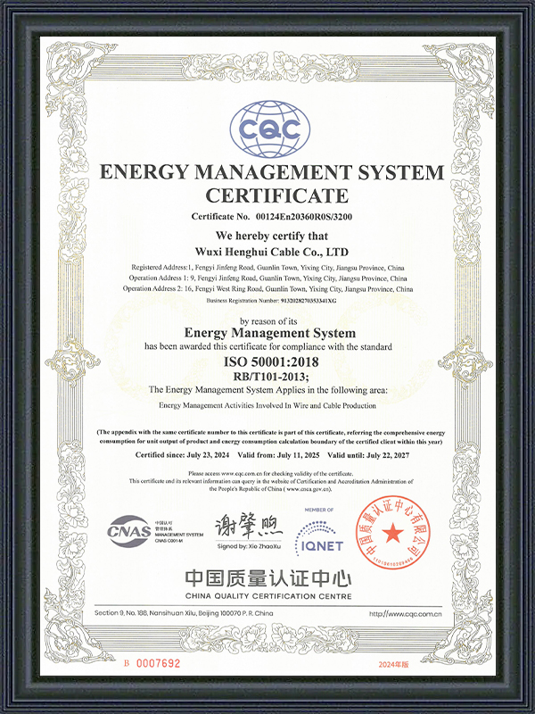 Certifikat for energiledelsessystem