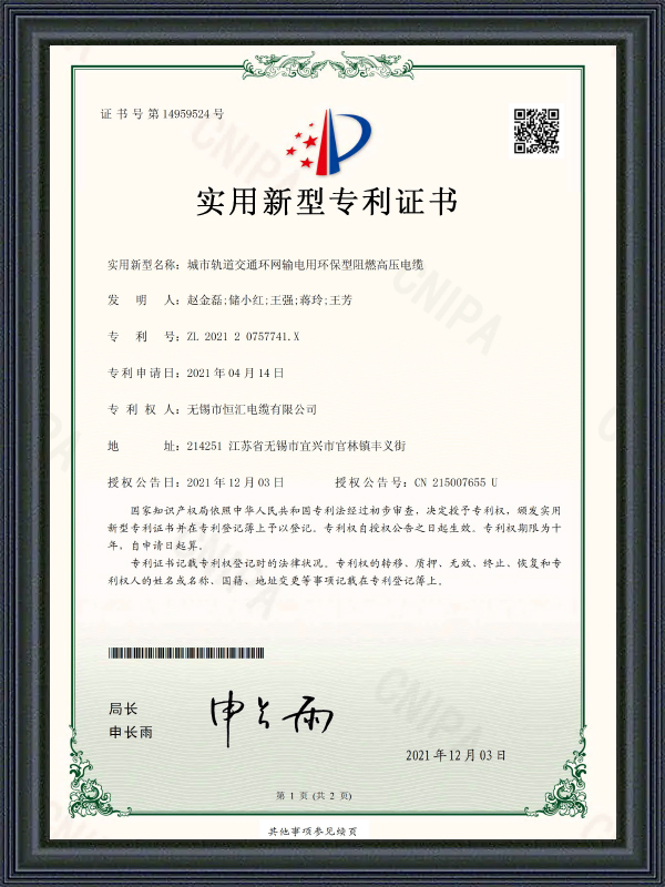 Brugsmodelpatentcertifikat