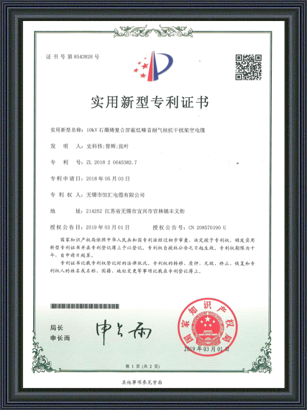 Brugsmodelpatentcertifikat